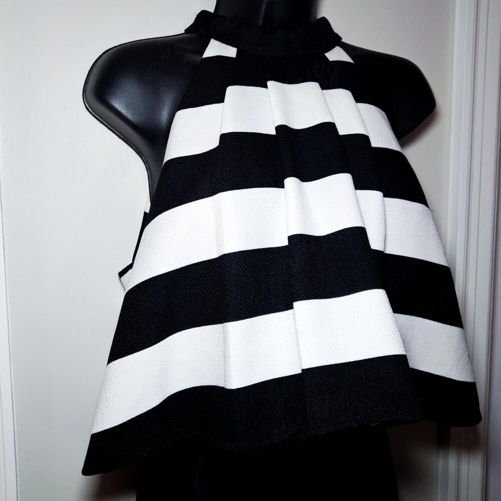 DO+BE Striped Flared Crop Top - Size M Statement Top